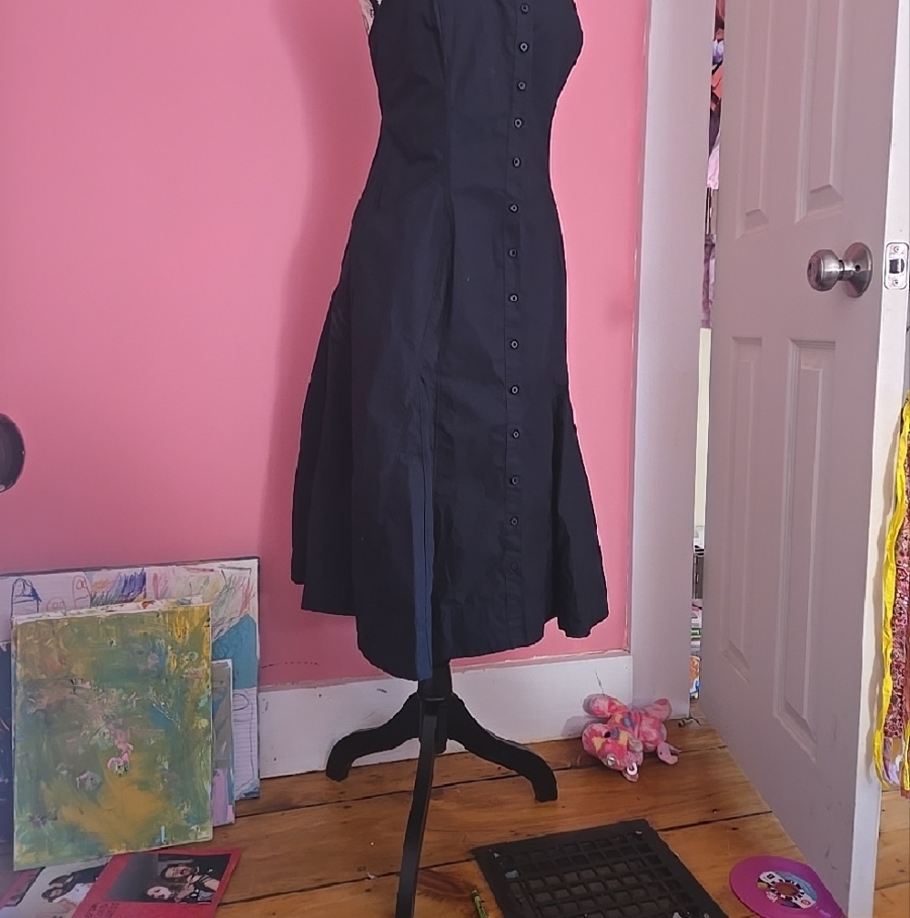 BDG Black Button-Front Sundress - Picture 2 of 5